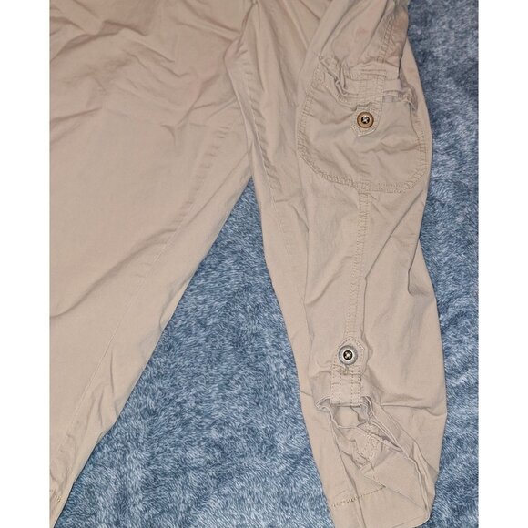 Faded Glory Womens 20W Khaki Capris Adjustable Leg Drawstring Pockets Plus Size - Picture 6 of 13